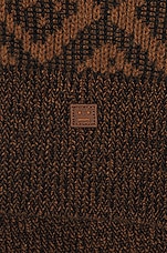 Acne Studios Kerid Tiles Face Cardigan in Toffee Brown & Black, view 3, click to view large image.