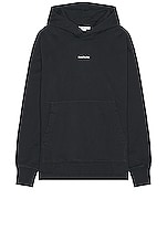 Acne Studios Franklin H Stamp Hoodie in Black, view 1, click to view large image.