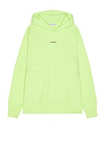 Acne Studios Franklin H Stamp Hoodie in Fluo Green, view 1, click to view large image.