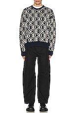 Acne Studios Argyle Sweater in Navy & Oatmeal Melange, view 5, click to view large image.