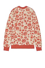 Acne Studios Graphic Sweater in Blossom Pink & Gold, view 2, click to view large image.