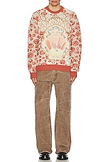 Acne Studios Graphic Sweater in Blossom Pink & Gold, view 4, click to view large image.