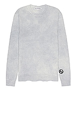 Acne Studios Crew Neck Jumper in Dusty Blue, view 1, click to view large image.