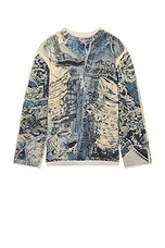 Acne Studios ロゴ KARVIAN TROMPE L'OEIL 長袖 セーター Acne Studios Karvian Trompe L'oeil Denim Sweater in Denim