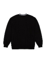 Acne Studios Logo Rib Sweatshirt in Black, view 2, click to view large image.