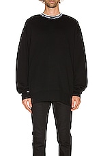Acne Studios Logo Rib Sweatshirt in Black, view 3, click to view large image.