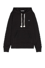 Acne Studios Fennis Face Hoodie in Black, view 1, click to view large image.