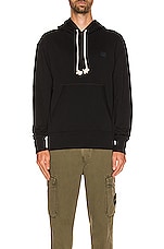 Acne Studios Fennis Face Hoodie in Black, view 3, click to view large image.