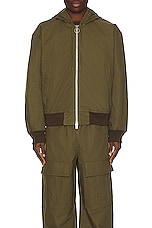 Acne Studios Bomber Jacket in Olive Green, view 4, click to view large image.