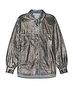 Acne Studios Relaxed Shirt in Silver & Blue, view 1, click to view large image.