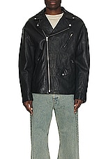 Acne Studios Leather Jacket in Black, view 4, click to view large image.