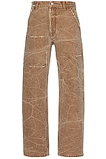 Acne Studios Patch Canvas Trousers in Toffee Brown, view 1, click to view large image.
