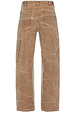 Acne Studios Patch Canvas Trousers in Toffee Brown, view 2, click to view large image.