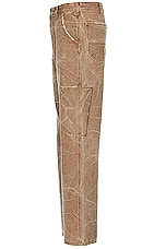 Acne Studios Patch Canvas Trousers in Toffee Brown, view 3, click to view large image.