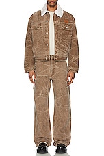 Acne Studios Patch Canvas Trousers in Toffee Brown, view 6, click to view large image.