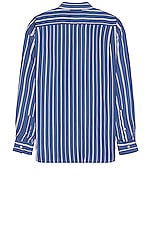 Acne Studios Striped Shirt in Mid Blue, view 2, click to view large image.