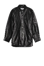 Acne Studios Leather Shirt in Black, view 1, click to view large image.
