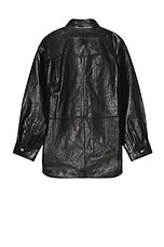 Acne Studios Leather Shirt in Black, view 2, click to view large image.
