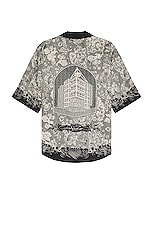 Acne Studios Short Sleeve Print Shirt in Black & Ecru, view 2, click to view large image.