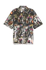Acne Studios Short Sleeve Shirt in Black Multicolor, view 1, click to view large image.