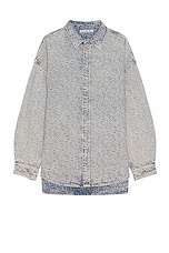 Acne Studios Denim Shirt in Blue & Beige, view 1, click to view large image.