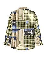 Acne Studios Patchwork Shirt in Green Multi, view 2, click to view large image.