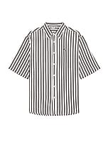 Acne Studios Short Sleeve Stripe Shirt in Black & White, view 1, click to view large image.