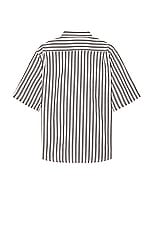 Acne Studios Short Sleeve Stripe Shirt in Black & White, view 2, click to view large image.