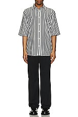 Acne Studios Short Sleeve Stripe Shirt in Black & White, view 5, click to view large image.