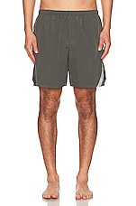 Acne Studios Swim Short in Khaki Green, view 5, click to view large image.