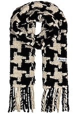 Acne Studios Vadik Scarf in White & Black, view 1, click to view large image.