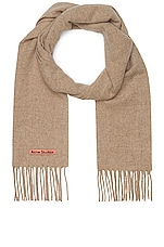 Acne Studios Solid Scarf in Oatmeal Melange, view 1, click to view large image.