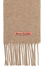 Acne Studios Solid Scarf in Oatmeal Melange, view 3, click to view large image.