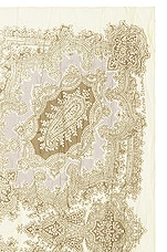 Acne Studios Printed Scarf in Cream White & Light Olive, view 3, click to view large image.