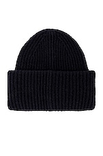 Acne Studios Face Beanie in Navy, view 2, click to view large image.