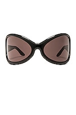Acne Studios Large Sunglasses in Black & Black, view 1, click to view large image.