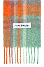 Acne Studios Striped Scarf in Orange, Lilac, & Aqua Blue, view 3, click to view large image.