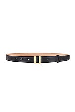 Acne Studios Leather Belt in Black & Gold, view 1, click to view large image.