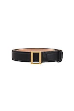 Acne Studios Leather Belt in Black & Gold, view 3, click to view large image.