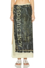 Acne Studios Varong Sarong in Beige & Black, view 1, click to view large image.
