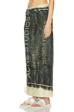 Acne Studios Varong Sarong in Beige & Black, view 3, click to view large image.