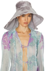 Acne Studios Holtz Lace Camo Sun Hat in Faded Purple, view 2, click to view large image.