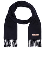 Acne Studios Canada Skinny Scarf in Navy Blue, view 1, click to view large image.