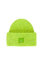 Acne Studios Pansy Face Beanie in Neon Green | FWRD
