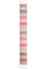 Acne Studios Plaid Fringe Scarf in Fuchsia, Lilac & Pink, view 2, click to view large image.