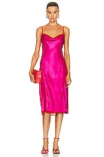 Acne Studios Cowl Neck Midi Dress in Fuchsia Pink, view 1, click to view large image.