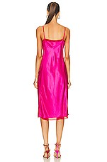 Acne Studios Cowl Neck Midi Dress in Fuchsia Pink, view 3, click to view large image.