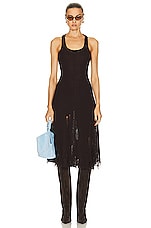 Acne Studios Sleeveless Distressed Knit Dress in Dark Brown, view 4, click to view large image.
