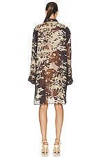 Acne Studios Long Sleeve Cow Dress in Dark Brown, view 3, click to view large image.