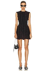 Acne Studios Sleeveless Mini Dress in Black & Wine Red, view 4, click to view large image.